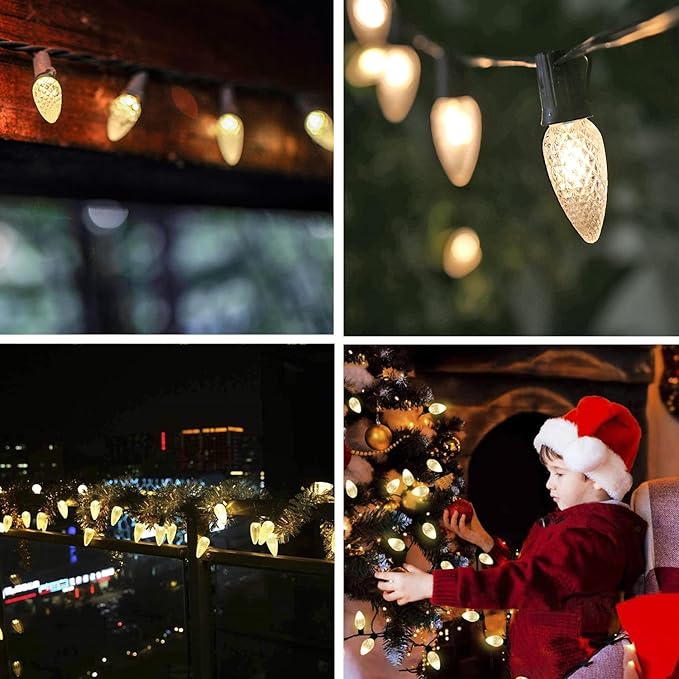 100Pack C9 Replacement LED Light Bulbs, Strawberry Christmas Bulb 2700K Soft White Shatterproof & Waterproof Outdoor String Light Bulbs, E17 Candelabra Base Edison Bulbs for Holiday Decoration-BloomoryGarden