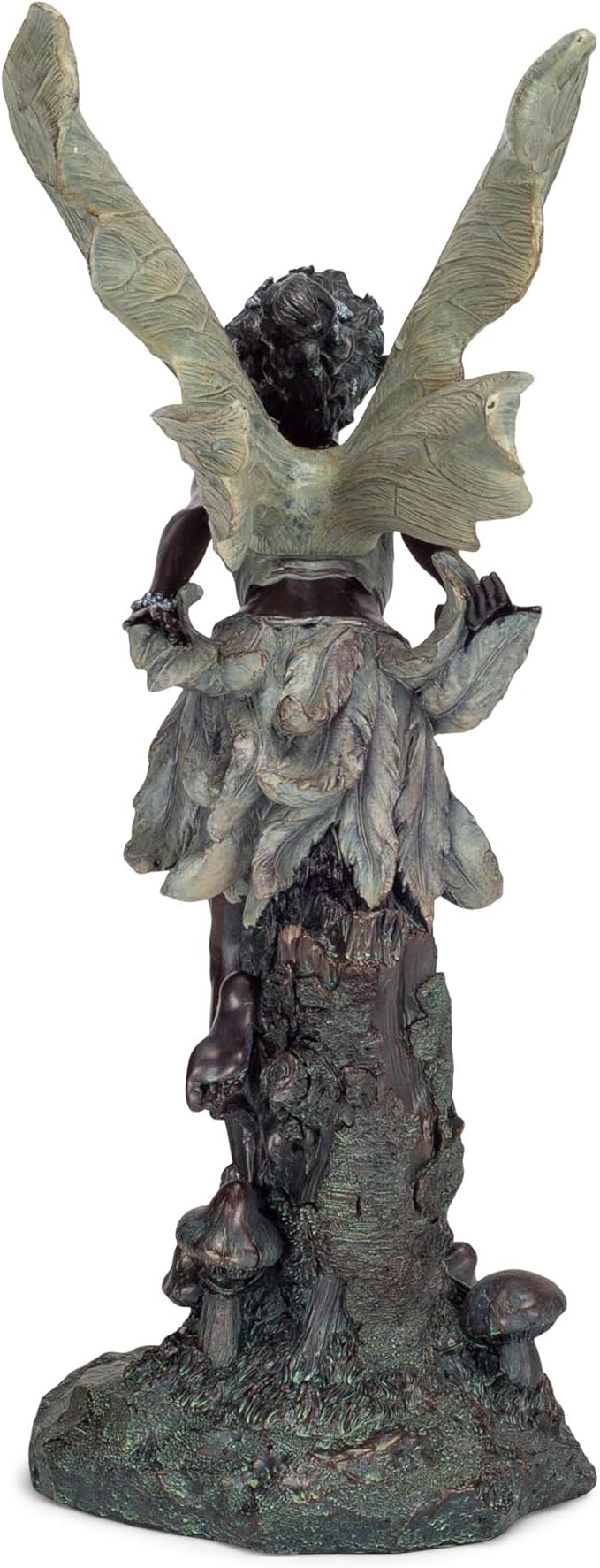 Lovely Kissing Fairy Bronze Tone 19.75 Inches Polyresin Outdoor Garden Statue-BloomoryGarden