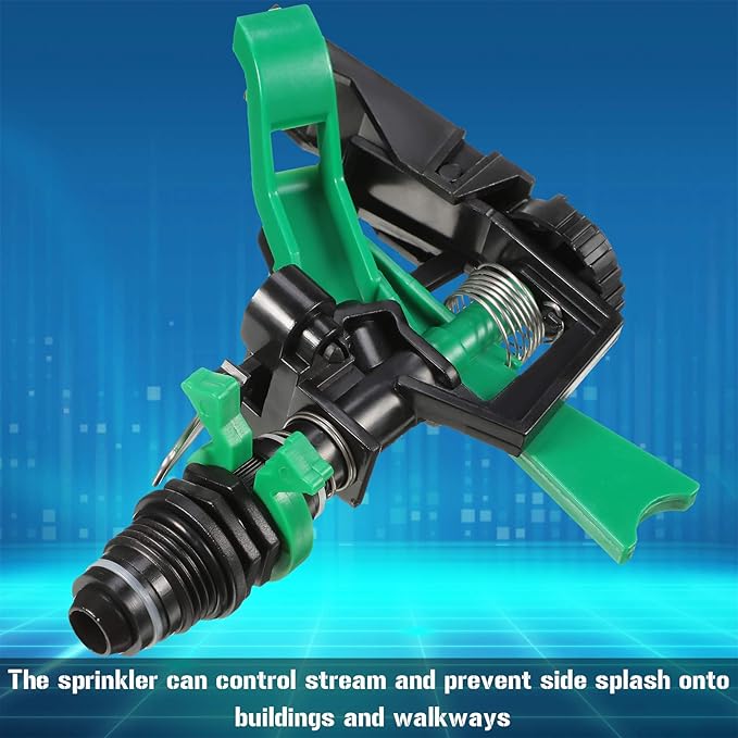 1/2 Inch Plastic Impact Sprinklers Adjustable 0 Degree to 360 Degree Pattern Plastic Sprinkler Head for Garden Watering Supplies (2 Pieces)-BloomoryGarden