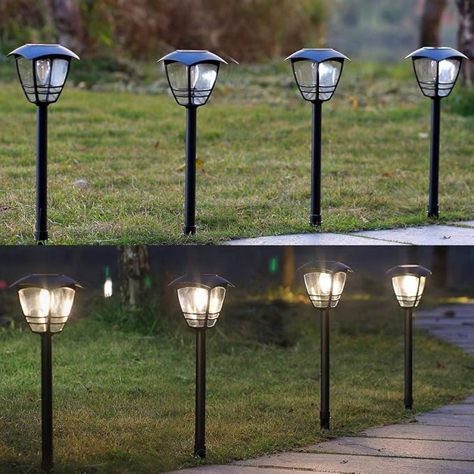 Maggift 4 Pack Vintage Solar Pathway Lights LED Bulbs Solar Powered Garden Walkway Lights for Outdoor Lawn, Patio, Yard, Walkway, Driveway , 15 Lumen-BloomoryGarden