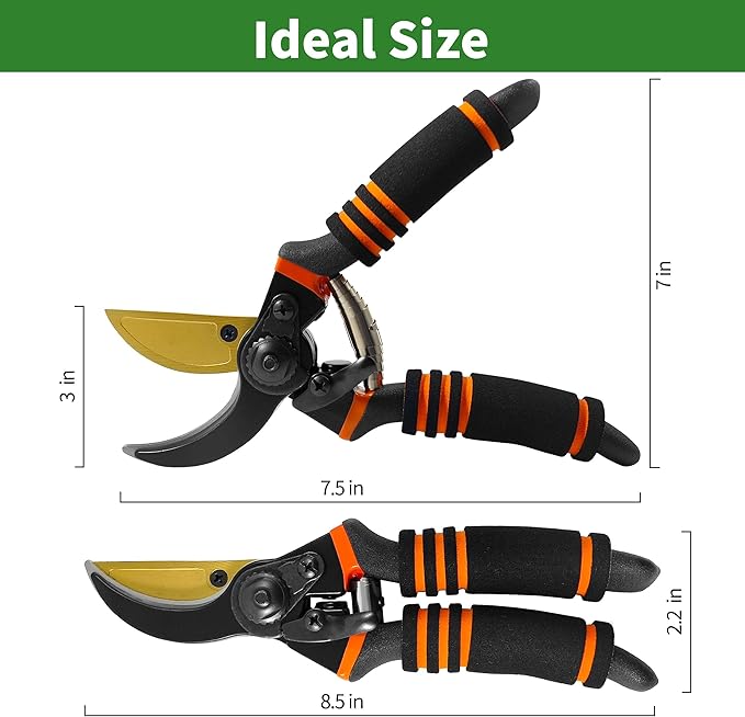 Gardening Tools – 3-in-1 Premium Garden Tool Set,Heavy Duty Pruning Shear, Trowel and Transplanter,Rust-Proof Hand Tool Set, Ideal Gardening Gifts for All (Black)-BloomoryGarden