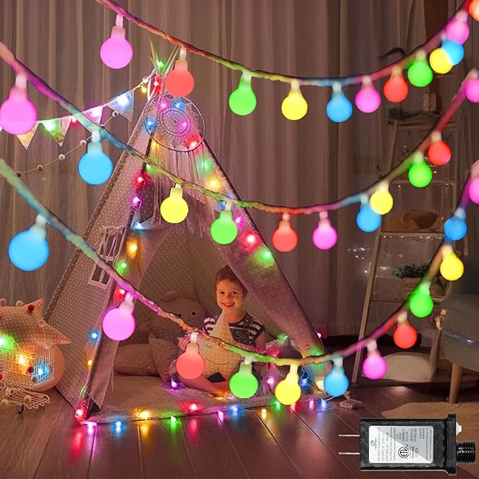 120 LED String Lights 40ft, 8 Lighting Modes Plug in Fairy String Lights for Bedroom Classroom Patio Garden Wedding Party Christmas Tree Outdoor Indoor Decorations Multicolor-BloomoryGarden