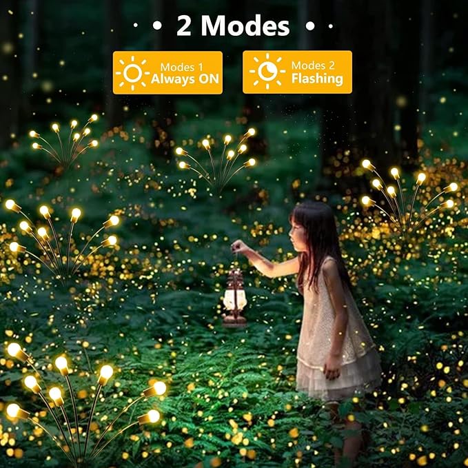 10-Pack Solar Outdoor Lights for Garden Decorations, 80 LED New Upgraded Solar Firefly Lights (Sway by Wind), Solar Lights Outdoor Waterproof for Outdoor Pathway Patio Yard Porch Decor (Warm White)-BloomoryGarden