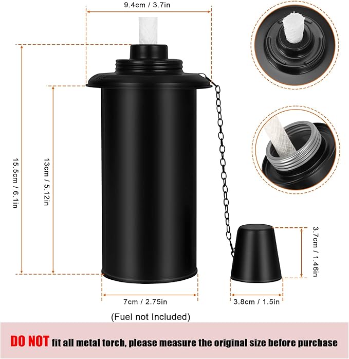 16 oz Torch Replacement Canister (4 Pack) - Outdoor Citronella Fuel Refill for Bamboo Torches with Wicks & Covers, Long-Lasting, Perfect for Patio, Luau Party, Garden Decor-BloomoryGarden