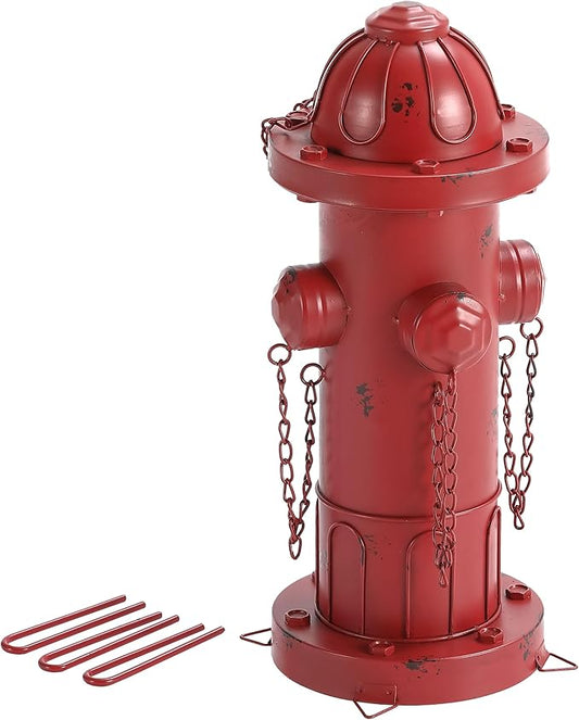 16.5" H Metal Fire Hydrant for Dogs to Pee On, Vintage Dog Fire Hydrant Pee Post for Outdoor Decor-BloomoryGarden