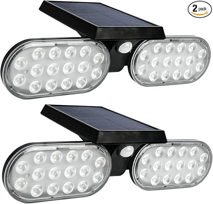 Luwint 2 Packs Outdoor Solar Lights Landscape Wall Spotlights Adjustable Angle Auto Motion Lights Waterproof with Motion Sensor Security Wall Lights for Garden Yard Driveway Porch-BloomoryGarden
