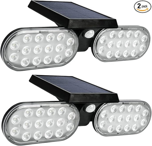 Luwint 2 Packs Outdoor Solar Lights Landscape Wall Spotlights Adjustable Angle Auto Motion Lights Waterproof with Motion Sensor Security Wall Lights for Garden Yard Driveway Porch-BloomoryGarden