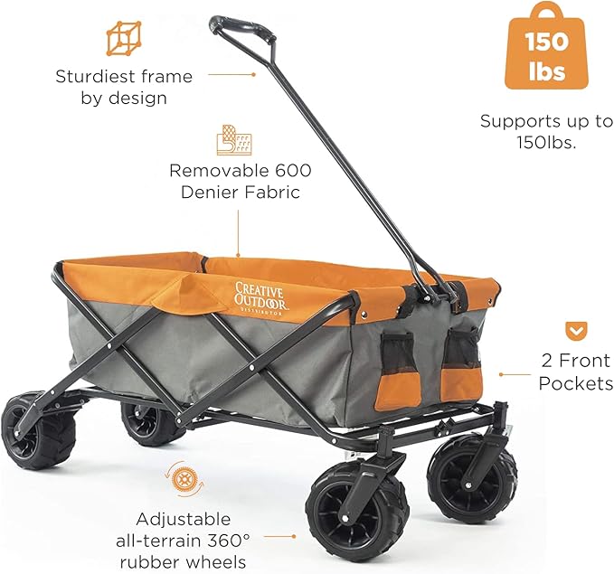 Creative Outdoor Original Folding Wagon All-Terrain Wheels-BloomoryGarden