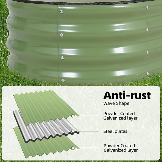 G GOOD GAIN Galvanized Metal Raised Garden Bed Kit - 4x2x1FT Outdoor Planter Box with Safety Edging and Gloves for Vegetables, Fruits, Flowers(White, 2PC)-BloomoryGarden