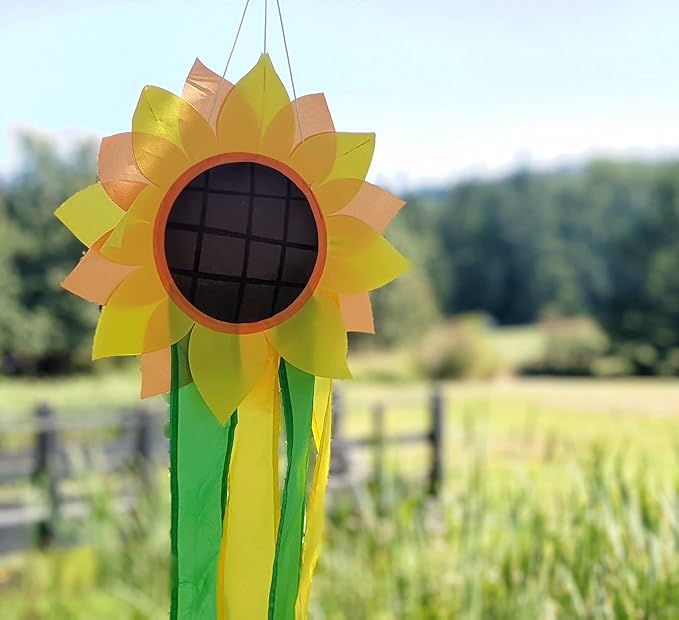 Madrona Brands Sunflower Windsock | Durable Outdoor Hanging Decoration | Yard, Garden, Patio, Home and More | 42-Inch-BloomoryGarden