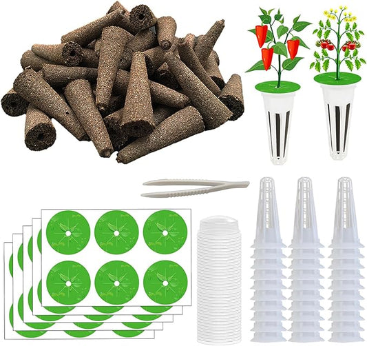 161PCS Hydroponic Pod Kit for Aerogarden and All Brands Growing System, Grow Anything Kit with 40 Grow Sponges, 40 Grow Baskets, 40 Grow Domes, 40 Pod Labels, 1 Tweezer, Herb Garden Planter Indoor Kit-BloomoryGarden