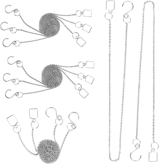 10Ppcs Sun Shine Catcher Chains for Pendant Prisms, 18.11 inch Crystal Prismatic Ball Suspension Chain with Hook for Crystal Prism Decoration DIY Crystal Decoration(10PCS)-BloomoryGarden
