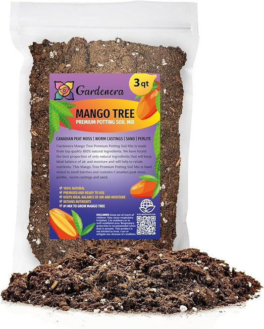 Mango Tree Potting Soil - Enhance Fruiting and Health with Professional Grade Nutrient-Rich Mix - 3 Quart-BloomoryGarden