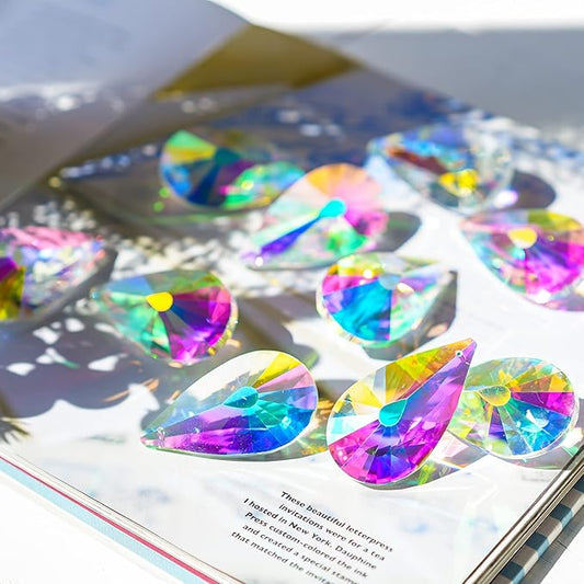 10 Pack Colorful Crystal Prisms Suncatcher,Sun Shine Catcher Rainbow Pendants,Crystals Prisms for Windows,Glass Hanging Decor for Home Garden Wedding DIY Ornament-BloomoryGarden
