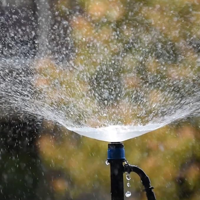 Lxcom Lighting 100 Pack Irrigation Drippers Drip Emitters Micro Spray Adjustable 360 Degree Full Circle Pattern Water Flow Irrigation Drippers Micro Bubbler Sprinkler Drip System Parts Drip Irrigation-BloomoryGarden
