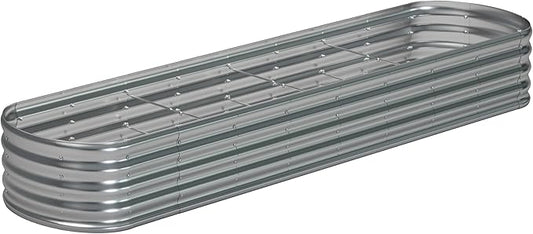 12x2x1.3 Oval Galvanized Raised Garden Bed,Outdoor Planter Box Metal Patio Kit Planting Bed for Vegetables Flowers and Succulents-BloomoryGarden