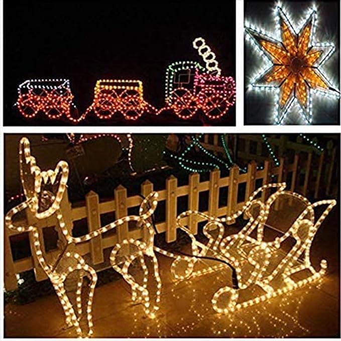 100ft LED Rope Lights Outdoor, 720 LED Connectable and Flexible Tube Lights with 8 Modes, Waterproof LED Rope Lighting for Garden, Patio, Pool, Bedroom, Party, Indoor Outdoor Decoration (Warm White)-BloomoryGarden