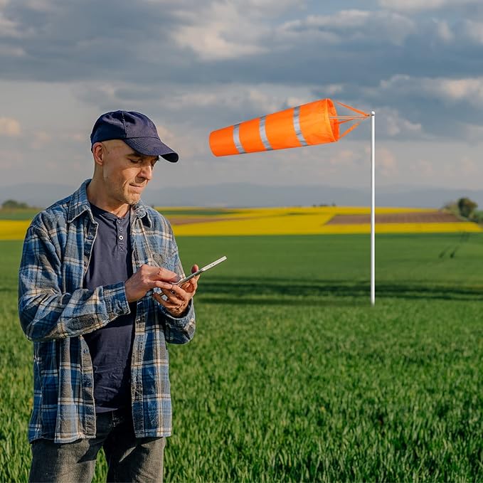 10 Pcs Airport Windsocks 40 Inch Outdoor Hanging Heavy Duty Wind Direction Measurement Wind Sock Windsocks with Reflective Belt for Outdoors Airport Farm Park (Orange)-BloomoryGarden