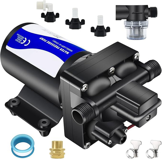 12V RV Water Pressure Pump Quiet 70 psi Washdown Pumps for Boats Marines Diaphragm Pump Transfer Pump 12 Volts Water Pump Self Priming-BloomoryGarden