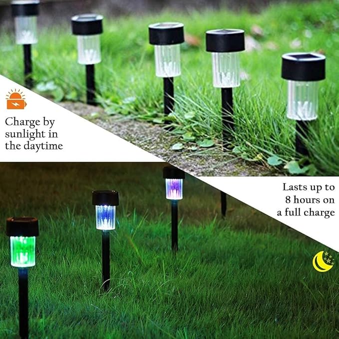 MAGGIFT 12 Pcs Solar Pathway Lights Solar Powered Lights, Outdoor Change Color Automatically Solar Landscape Lights for Lawn, Patio, Yard, Walkway, Deck, Driveway and Garden, RGB Color Changing-BloomoryGarden