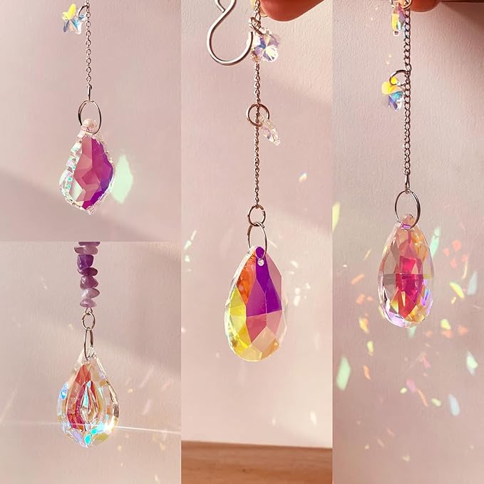 10 Sets DIY Suncatcher Kits 500PCS Valentine's Day Suncatchers Craft Kits Heart Suncatcher Ornaments DIY Sun Catchers Kit for Adults Valentine's Day Home Wedding Garden Decor Favors Gift (Love shape)-BloomoryGarden