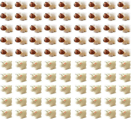 150 Pcs Mini Sheep Figurines Mini Resin Sheep Mini Garden Sheep for Dollhouse Bonsai Micro Landscape Fairy Home Garden Decor DIY Craft-BloomoryGarden