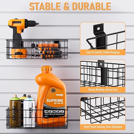 INCLY 30PCS Slatwall Accessories Set with Slatwall Baskets, Slatwall Hooks, Slatwall Shelves, Slatwall Bins, Slatwall Cups, Heavy Duty Slat Wall Accessory for Garage Room Shop Organizing Display-BloomoryGarden