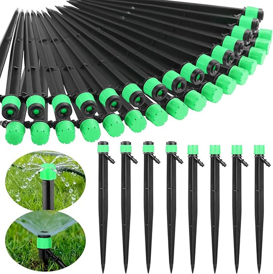 120 Pcs Drip Irrigation Emitters for 1/4'' Drip Irrigation Tubing 60 Irrigation Emitters Sprayer 60 Adjustable 360 Degree Water Flow Drippers for Patio Lawn Garden Watering-BloomoryGarden
