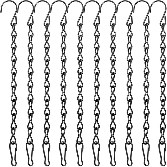 10 Pack 9.5 Inch Black Hanging Chains, Garden Plant Hangers for Hanging Bird Feeders, Billboards, Chalkboards, Basket, Planters, Lanterns, Wind Chimes and Decorative Ornaments Etc-BloomoryGarden