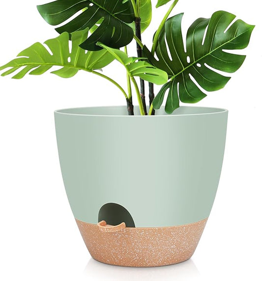 12 inch Large Self Watering Plant Pots, Flower Pots Planters with Multi Mesh Drainage Holes for Indoor Outdoor Garden Plants and Flowers-BloomoryGarden