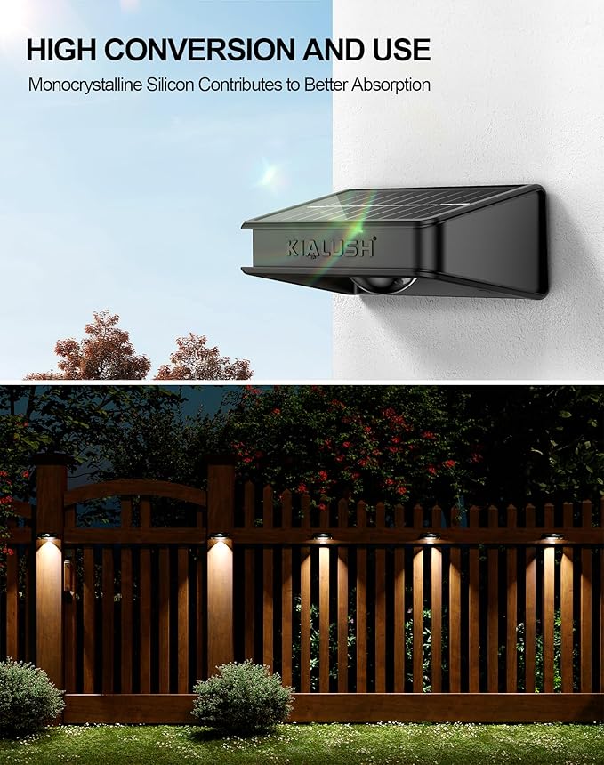 10 Pack Solar Fence Lights - 3 Modes, 9 Colors Outdoor Solar Lights, Waterproof IP 65, 35lm for Step, Stair, Deck, Wall, Patio, Walkway, Porch-BloomoryGarden