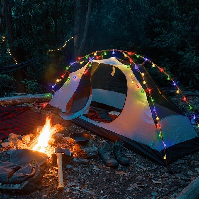 16.4ft 50LED Globe String Lights Indoor Bedroom Battery Operated, Crystal Fairy Light IP44 Waterproof Outdoor Hanging Decorative Lights for Home Tent Patio Garden Party Wedding Decor-BloomoryGarden