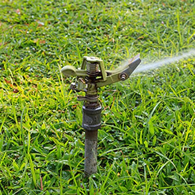 1/2 Inch Brass Impact Sprinkler with Nozzles Adjustable 0-360 Degree Coverage Pattern Heavy Duty Lawn Sprinkler Head for Yard Lawn Grass Patio Garden Irrigation (1Pcs)-BloomoryGarden