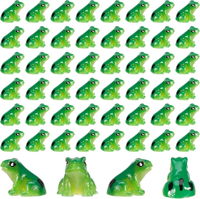 100 Pcs Mini Resin Frogs, Cute Green Frog Tiny Frogs Mini Frogs Figurines Miniature Frogs Animals Figurines Ornament for DIY Crafts Landscape Aquarium Dollhouse Fairy Garden Decor Potted-BloomoryGarden