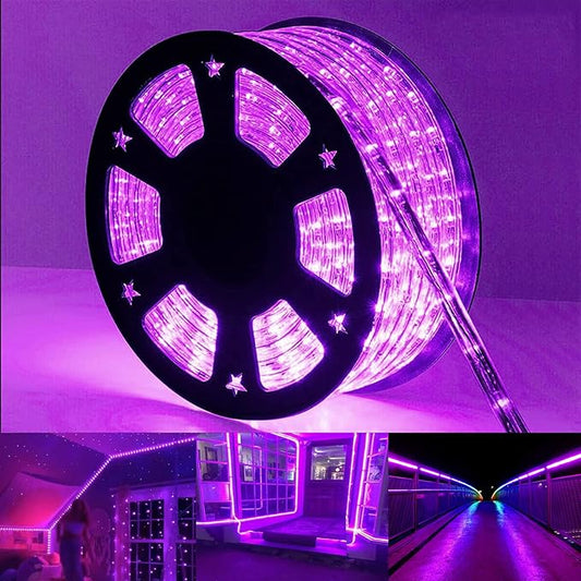 100ft LED Rope Lights Outdoor, 720 LED Connectable and Flexible Tube Lights with 8 Modes, Waterproof LED Rope Lighting for Garden, Patio, Pool, Bedroom, Party, Indoor Outdoor Decoration (Purple)-BloomoryGarden