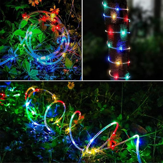 100ft LED Rope Lights Outdoor, 720 LED Connectable and Flexible Tube Lights with 8 Modes, Waterproof LED Rope Lighting for Garden, Patio, Pool, Bedroom, Party, Indoor Outdoor Decoration (Multicolor)-BloomoryGarden