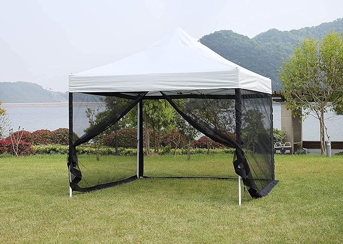 10x10 Mosquito Net with Zipper for Patio Camping Gazebo and Canopy Tent, Outdoor Gazebo Replacement Mosquito Netting Tent Screen Wall, Ultra Fine Mesh(Only Net No Frame)-BloomoryGarden
