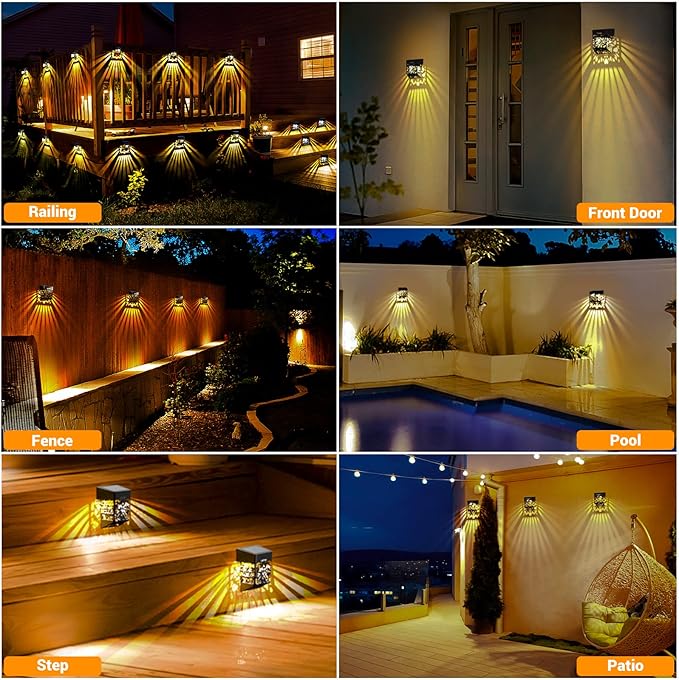 LOFTEK Solar Deck Lights, 12 Pack Solar Fence Lights, Outdoor Garden Decorative Light, Dusk to Dawn, Waterproof, Fence Post Light for Railing, Patio, Backyard, Stair, Step, Camping, Warm White-BloomoryGarden