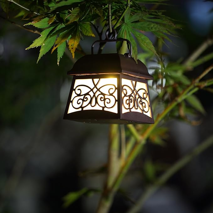 Maggift 4 Pack 22 Inch Hanging Solar Lights Multipurpose with 4 Shepherd Hooks Outdoor Solar Coach Lights-BloomoryGarden