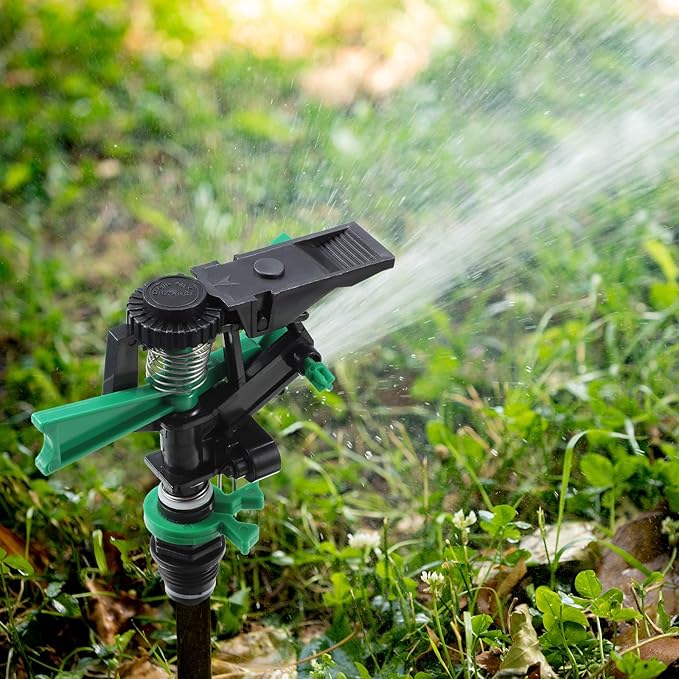 1/2 Inch Plastic Impact Sprinklers Adjustable 0 Degree to 360 Degree Pattern Plastic Sprinkler Head for Garden Watering Supplies (2 Pieces)-BloomoryGarden