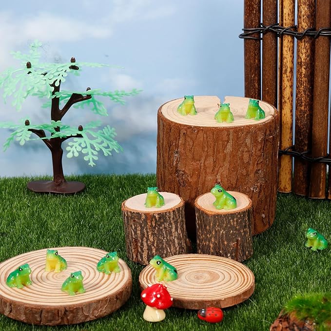 100 Pcs Mini Resin Frogs, Cute Green Frog Tiny Frogs Mini Frogs Figurines Miniature Frogs Animals Figurines Ornament for DIY Crafts Landscape Aquarium Dollhouse Fairy Garden Decor Potted-BloomoryGarden