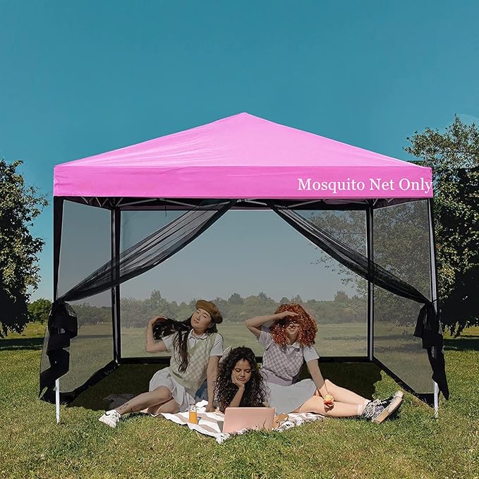 10x10 Mosquito Net with Zipper for Patio Camping Gazebo and Canopy Tent, Outdoor Gazebo Replacement Mosquito Netting Tent Screen Wall, Ultra Fine Mesh(Only Net No Frame)-BloomoryGarden