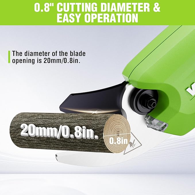 WORKPRO 7.2V Electric Pruning Shears, Battery Powered Pruning Shears, Cordless Tree Pruner, 0.8 Inch Cutting Diameter, Branch Cutter Gardening Scissors with Rechargeable Battery-BloomoryGarden