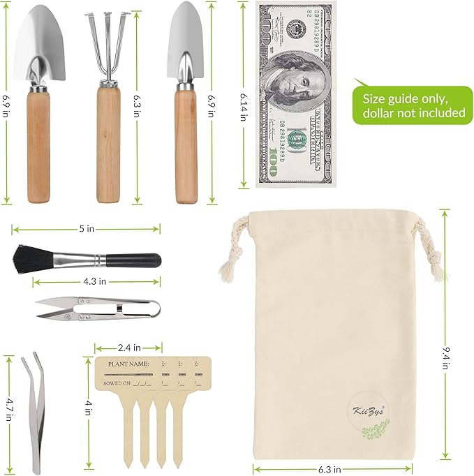 Indoor Garden Tools for Gardening - KiiZYS 12-Piece Small Garden Tools Set - Indoor Gardening Gifts for Women - Mini Hand Tools House Plant Tool-BloomoryGarden