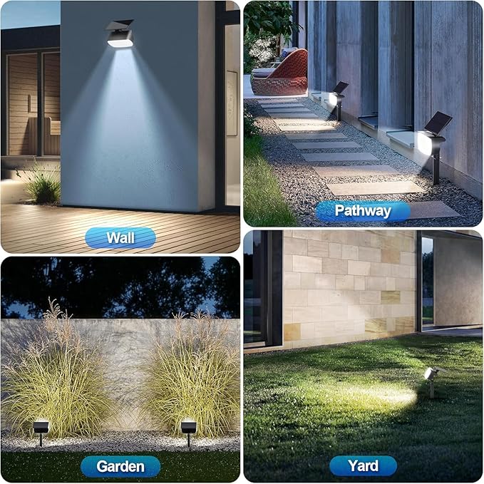 108 LED Solar Spot Lights Outdoor, Solar Lights Outdoor IP65 Waterproof, 3 Modes Solar Landscape Spotlights, Large Panel Solar Powered Lights for Garden Yard Pathway(Cool White/2 Pack)-BloomoryGarden