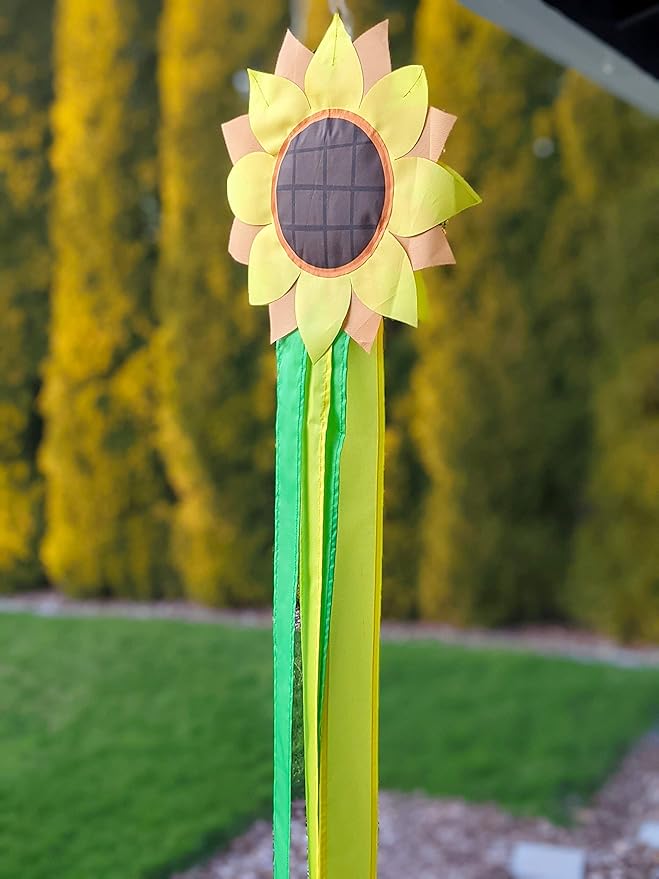 Madrona Brands Sunflower Windsock | Durable Outdoor Hanging Decoration | Yard, Garden, Patio, Home and More | 42-Inch-BloomoryGarden