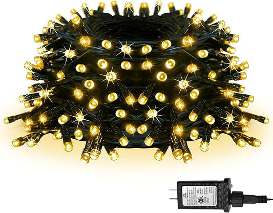 100 LED Christmas String Lights, 39FT Indoor Christmas Lights Plug-in with 8 Modes & Timer & Memory Function, Waterproof Christmas Lights Outdoor for Holiday Party Christmas Tree Decor-BloomoryGarden
