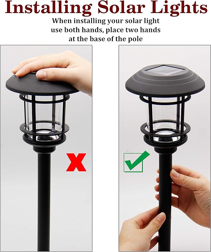 MAGGIFT Solar Powered Pathway Lights - 6 Pack, Waterproof, Warm White for Lawn, Patio, Yard, Walkway, Deck, Driveway-BloomoryGarden