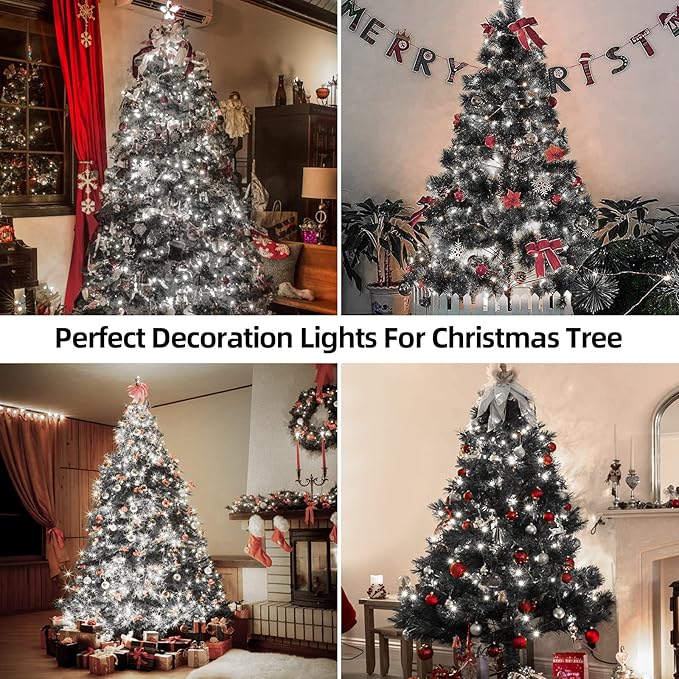 1000 LED 328ft 8 Modes with Timer Christmas String Lights IP55 Outdoor Waterproof UL Certificated Indoor Fairy Lights Garden Patio Wedding Christma Trees Parties Decoration White Light-BloomoryGarden