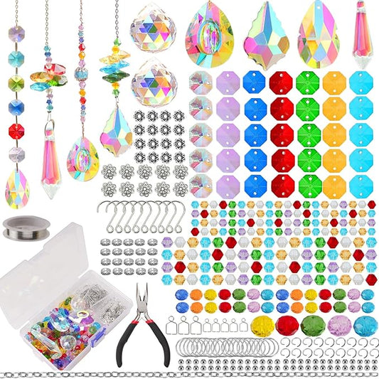LPKADQA 500PCS Sun Catcher Kits for Adults Crystal Beads for Suncatchers DIY Suncatcher Making Kits for Indoor Outdoor Garden Decor Arts and Crafts for Adults-BloomoryGarden